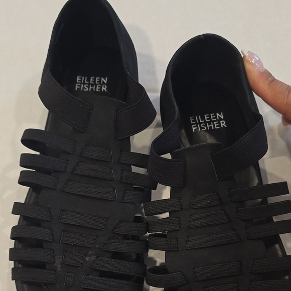 Eileen Fisher Stylish Black Gladiator Sandals 6.5 Black - Picture 8 of 10